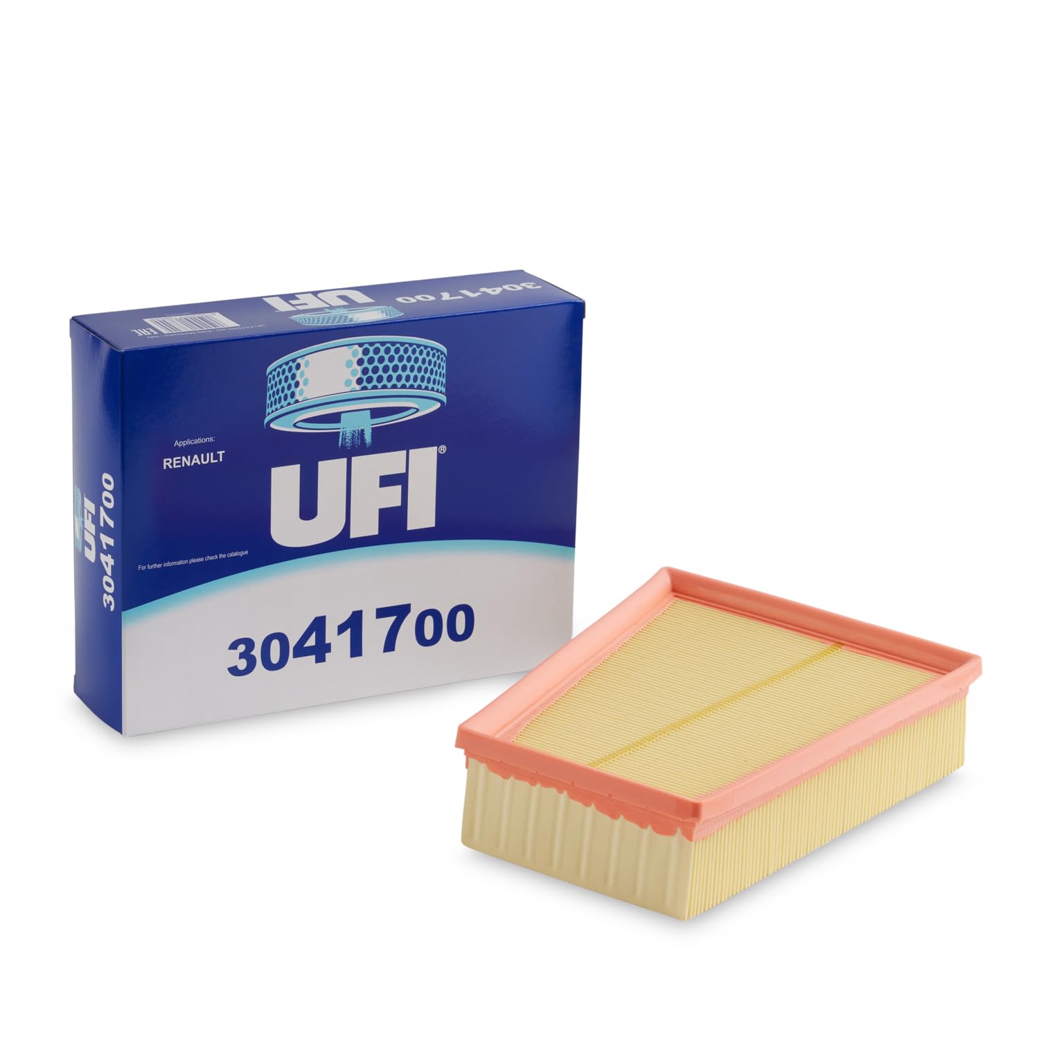 UFI Filters, Filtro de Aire 30.417.00, Filtro de Aire de Recambio, Apto para Coche, Apto para Modelos Renault