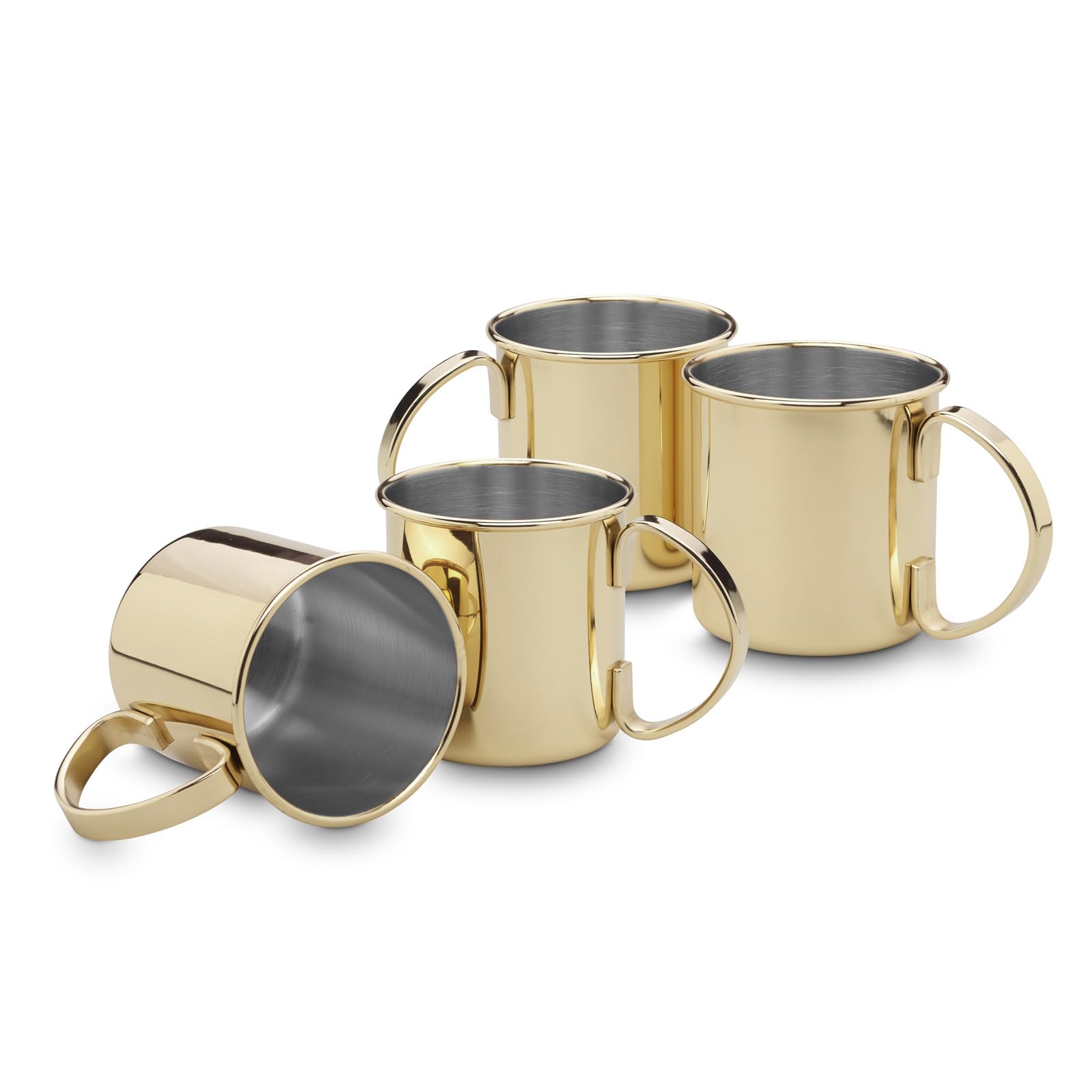 ECHTWERK Set De 4 Gobelets En Cuivre 450ml - Verres Acier Inoxydable Moscow Mule, Idéal Gin, Vodka, Bière Et Boissons Froides