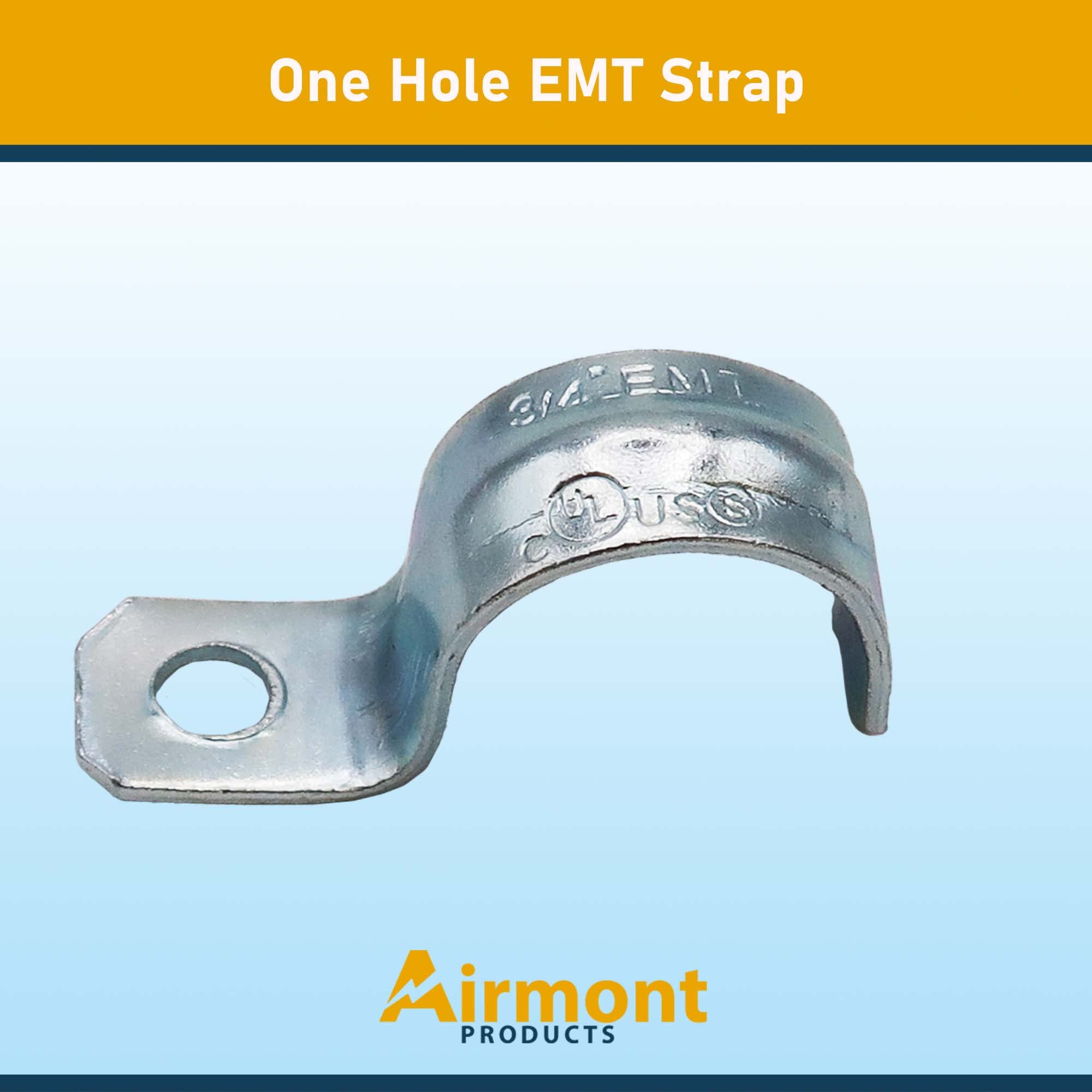 Kit De 30 Correas Para Tubo EMT De 1-1/2" (40mm) - Chapado En Zinc, Un Agujero, Para Fijar Tuberías Y Cables