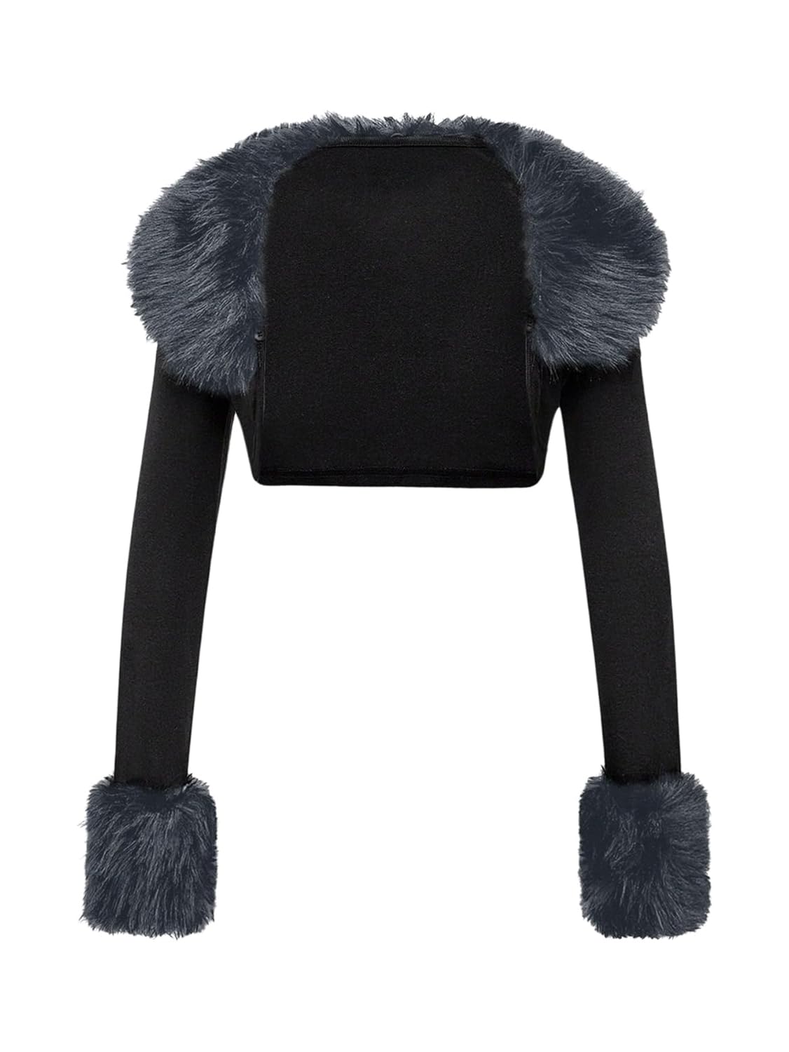 Milumia Womens Y2k Fuzzy Bolero Shrug Open Front Long Sleeve Cropped Cardigan Jackets