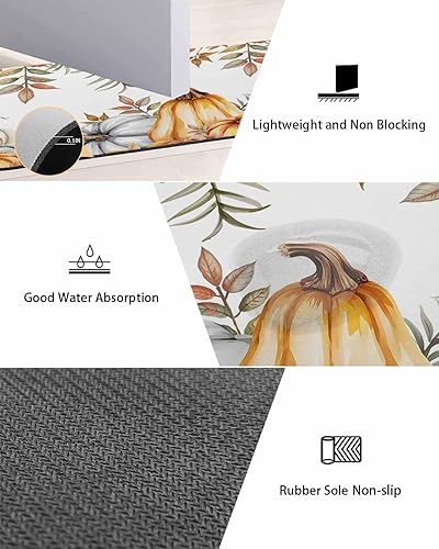 Miniatura 3 de Tapete de baño de Acción de Gracias para bañera, antideslizante, de secado rápido y absorbente, de tierra de diatomeas, tapete lavable de cocina,