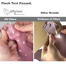 otterlove Silicone Baby Bibs with No Fillers, Wide Food Catching Pocket, Mint and Smoke, Pack of 2