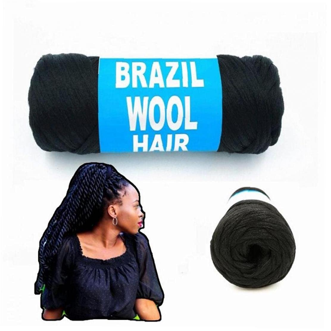 Brasilianisches Wollhaar Garn Zum Flechten – 70 G / Ballen, 29 M | Flammhemmende Kunstfaser Für Senegalesische Zöpf & Perücken