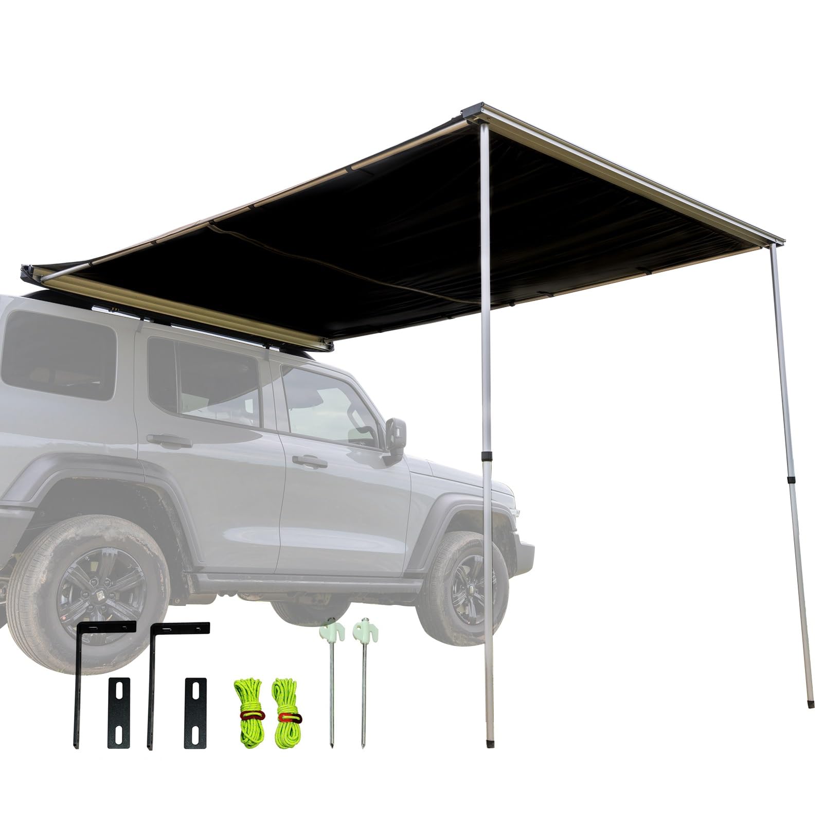Amazon | 車用サイドオーニングテント ルーフレール用ステー付 自家用  