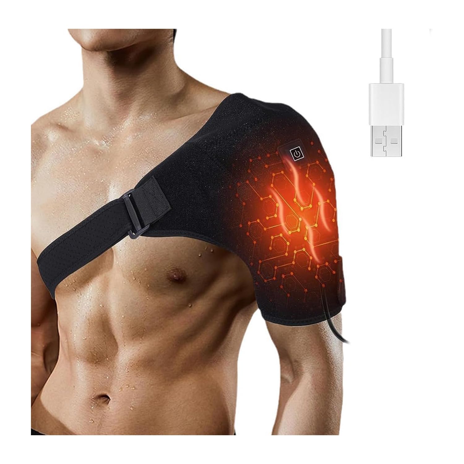 Shoulder Heating Pad Rotator Cuff Shoulder Brace for Men Women 3 Heat Settings Compression Sleeve Pad Shoulder Massager