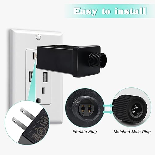 Miniatura 5 de 2 adaptadores inflables de repuesto para patio, fuente de alimentación de 12 V, 1.5 A, clase 2, transformador de bajo voltaje, enchufe de EE. UU.