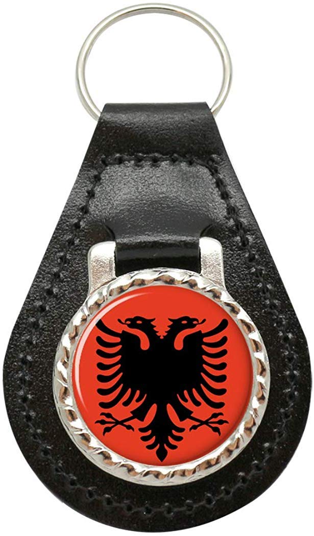 Giftshop UK Albania Leather Key Fob