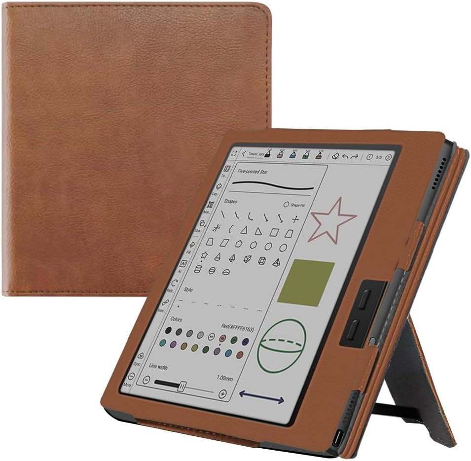 Funda Compatible con Boox Go 7 2025, con correa de mano y soporte plegable, funda protectora para lector electrónico, soporte de funda protectora para libro electrónico