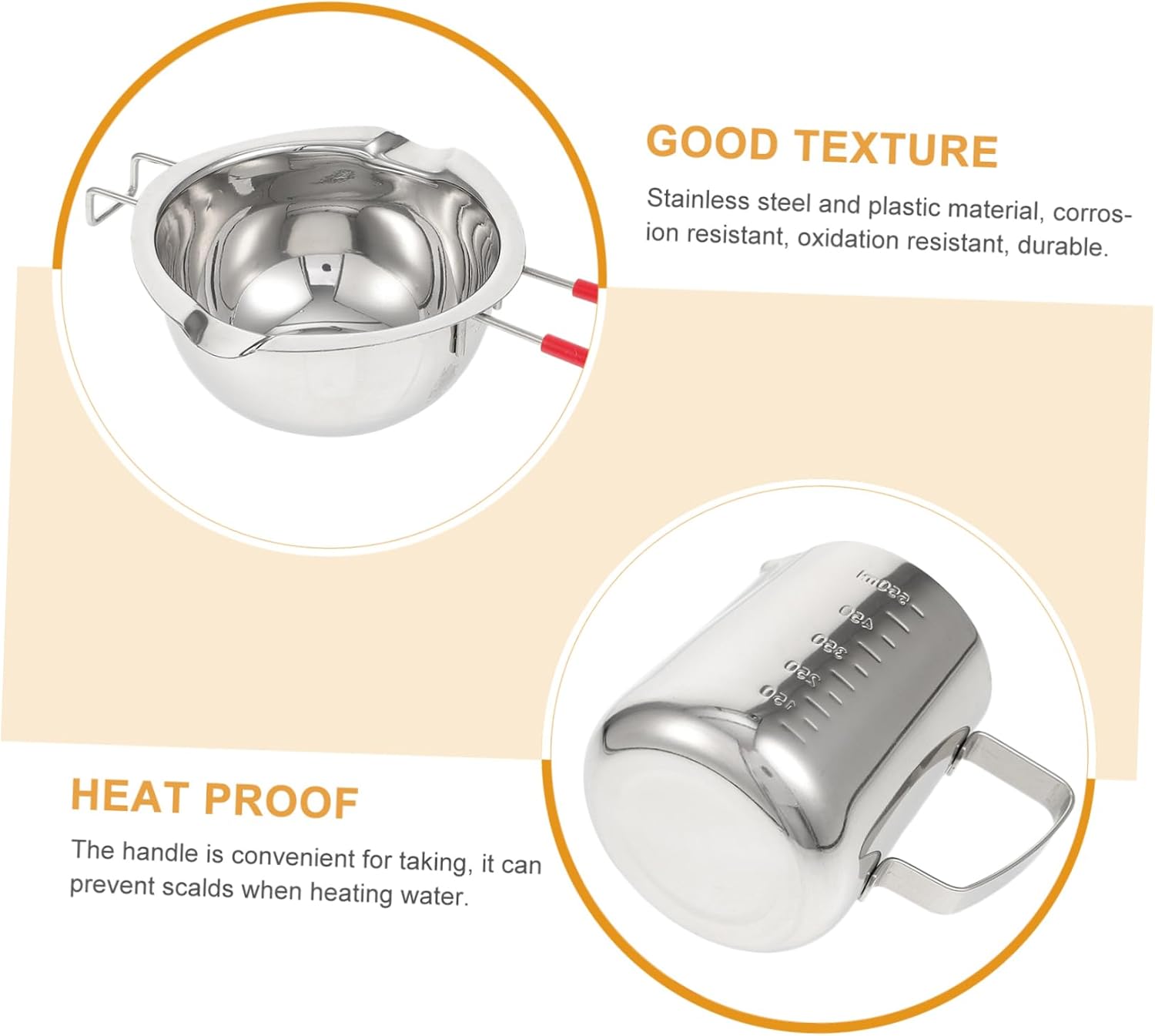 Stainless Steel Melting Pot for Chocolate Butter and Candle Making Double Boiler with Long Handle Material Easy to Clean Baking Accessory