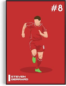 Steven Gerrard Poster, Modern Football Wall Art Print, Minimalist Soccer Gift for Fans, Modern Decor Steven Gerrard, A3, Unframed
