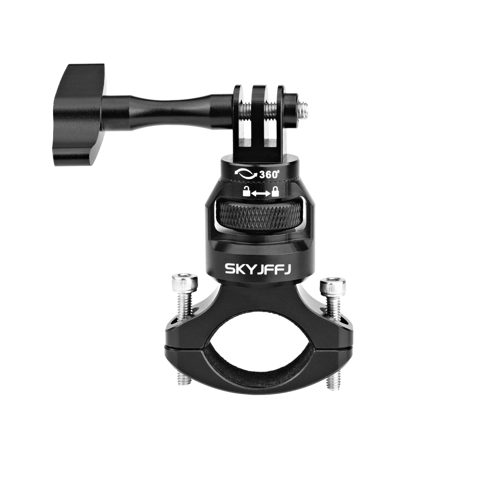 Bike Handlebar Mount for Gopro Hero 13 12 11 10 9 8 360 Degree Aluminium Alloy Motorbikes Round Tube Mount for Insta360 AKASO DJI Osmo and Other Action Camera