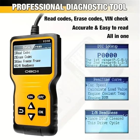 OBD2 Scanner Universal Car Engine Fault Code Reader, CAN Diagnostic Scan Tool for All OBD II Protocol Cars V310