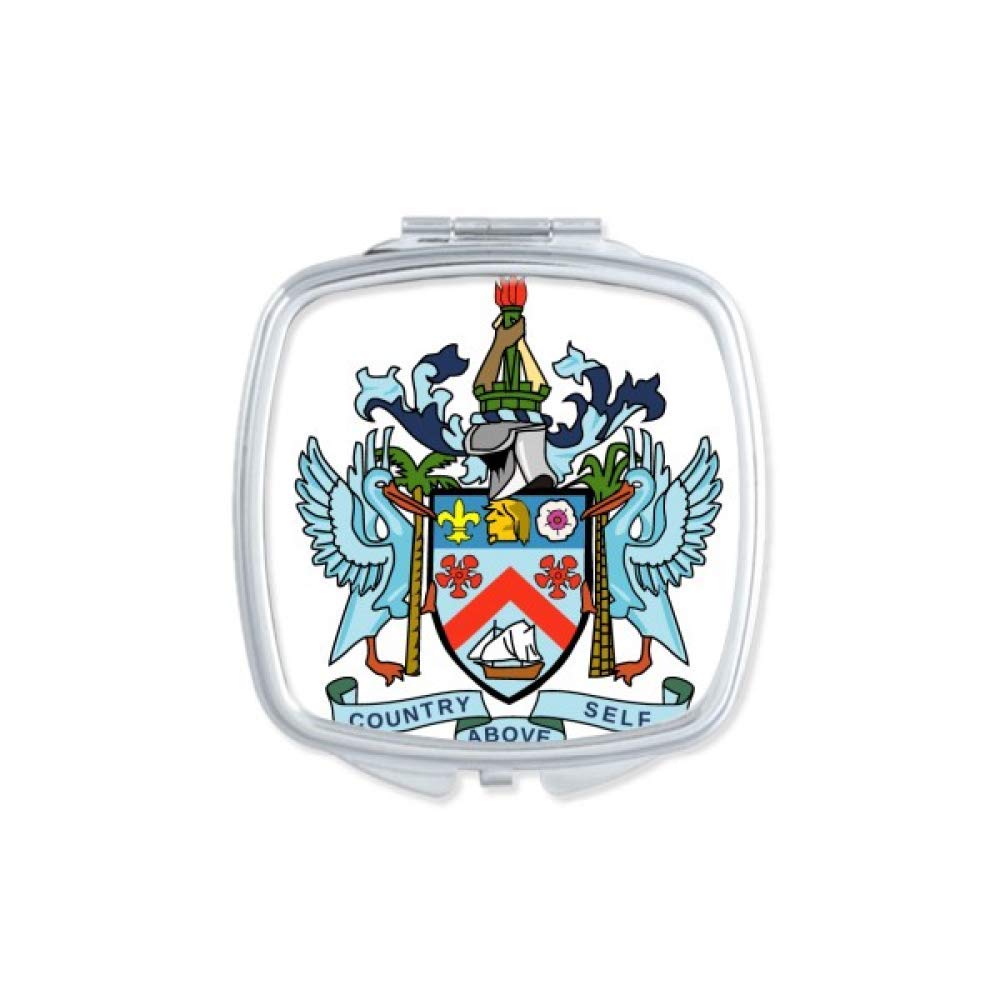 Kitts and Nevis National Emblem Mirror Portable Compact Pocket Makeup Double Sided Glass