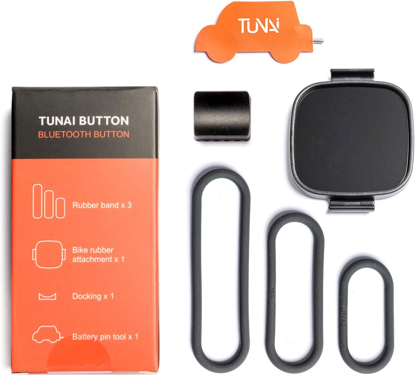 TUNAIButton Accessory Pack: Magnetic Base + 3 Sizes Rubber Band …