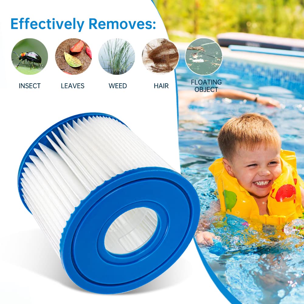 YanBan Cartouche de Filtre de Piscine Compatible avec Best-Way 58381 la Pompe de Filtration, Lot de 2 filtres de Rechange compatibles avec Flowclear Type I