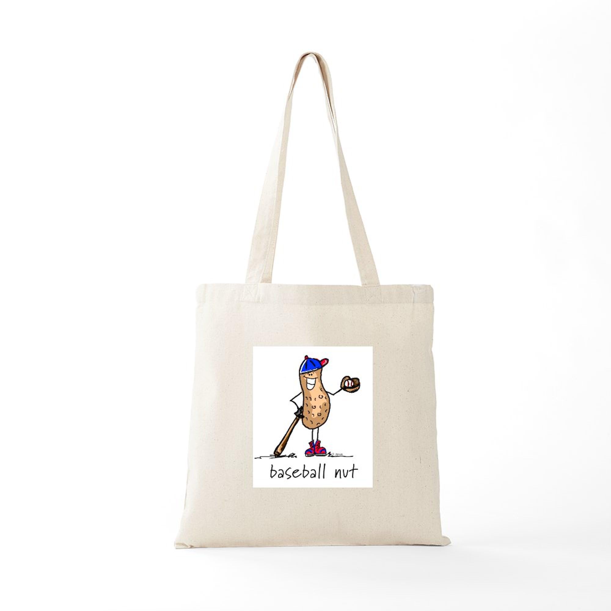 CafePress 'Baseball Chick' Natural Canvas Tote Bag | Reusable Shopping Bag In Small Or Medium