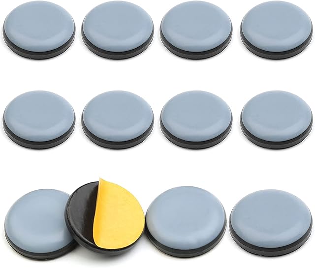 20 Pieces Furniture Glides,Teflon Self-adhesive Furniture Sliders Floor Protector Pads for Moving Heavy Furniture and Carpet Glides (Round 25mm/1inch)1