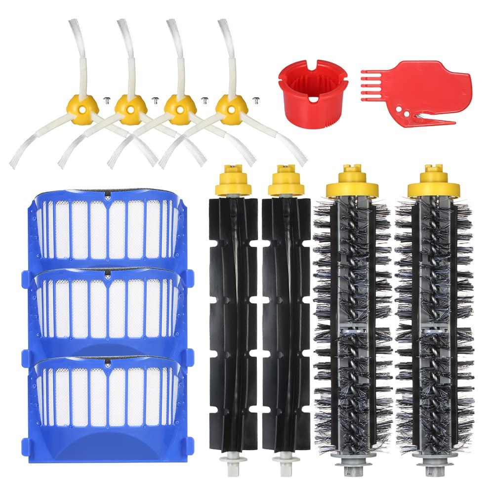 Dazory Pack of 13 Replacement Accessories Kit for iRobot Roomba 600 Series 690 691 694 650 651 664 615 601 630 Vacuum Cleaner- Bristle Brush + Flexible Brush + Filter + Side Brush + Cleaning Tool