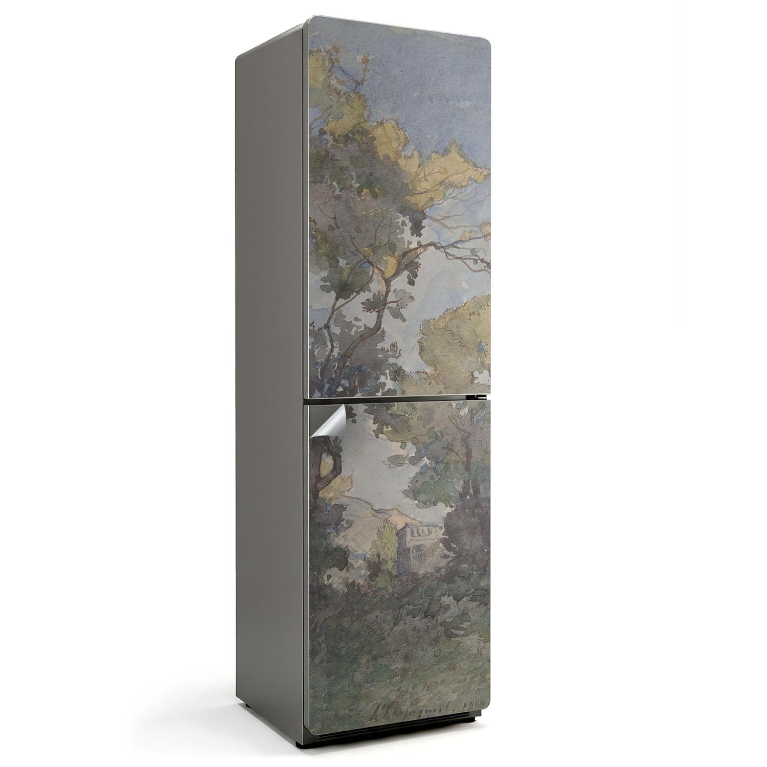 Sticker frigo paysage naturel pour une cuisine zen et protégée