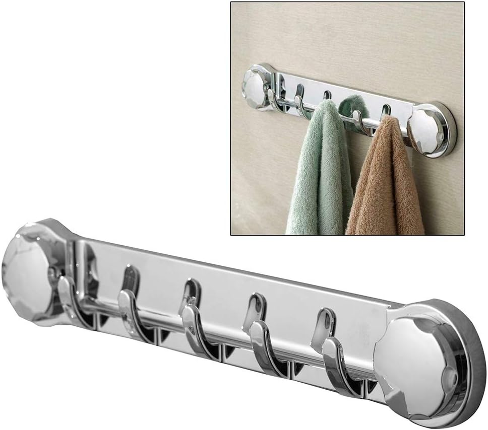 5 Hooks Suction Cup Hook Wall Mounted Hanger Holder Kitchen Bathroom Towel Key Clothes Hats Strong Adhesive Wall Hooks