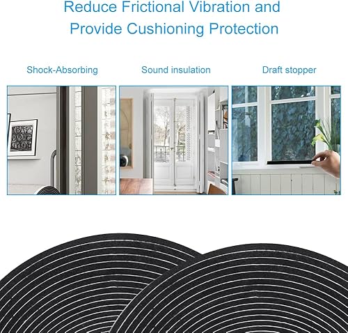 Miniatura 5 de Cinta de Espuma Selladora, 12 Pulgada de Ancho x 116 Pulgada de Grosor Burletes para Puerta y Ventana, Tira de Aislamiento para Puerta de Celda