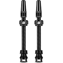 BWSHLF Tubeless Presta Valve Stem 42/48/55/65/85 mm, Super Light Aluminum Alloy Presta Valve Stem Kit with Core Remover Caps for Road Bike, MTB, Multiple Color and Size Options Pair