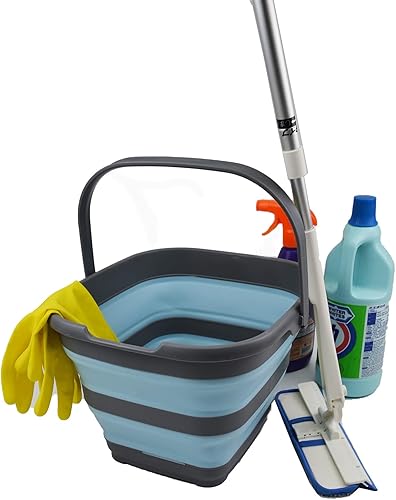 Miniatura 5 de SAMMART Juego de 2 cestas rectangulares plegables de 10 litros (2.6 galones) (ángel de mar + naranja, 2)