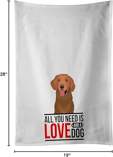 Miniatura 4 de Carolines Treasures WDK3689WTKT Golden Retriever Red 1 - Juego de 2 toallas de cocina color blanco 19 x 25 pulgadas multicolor