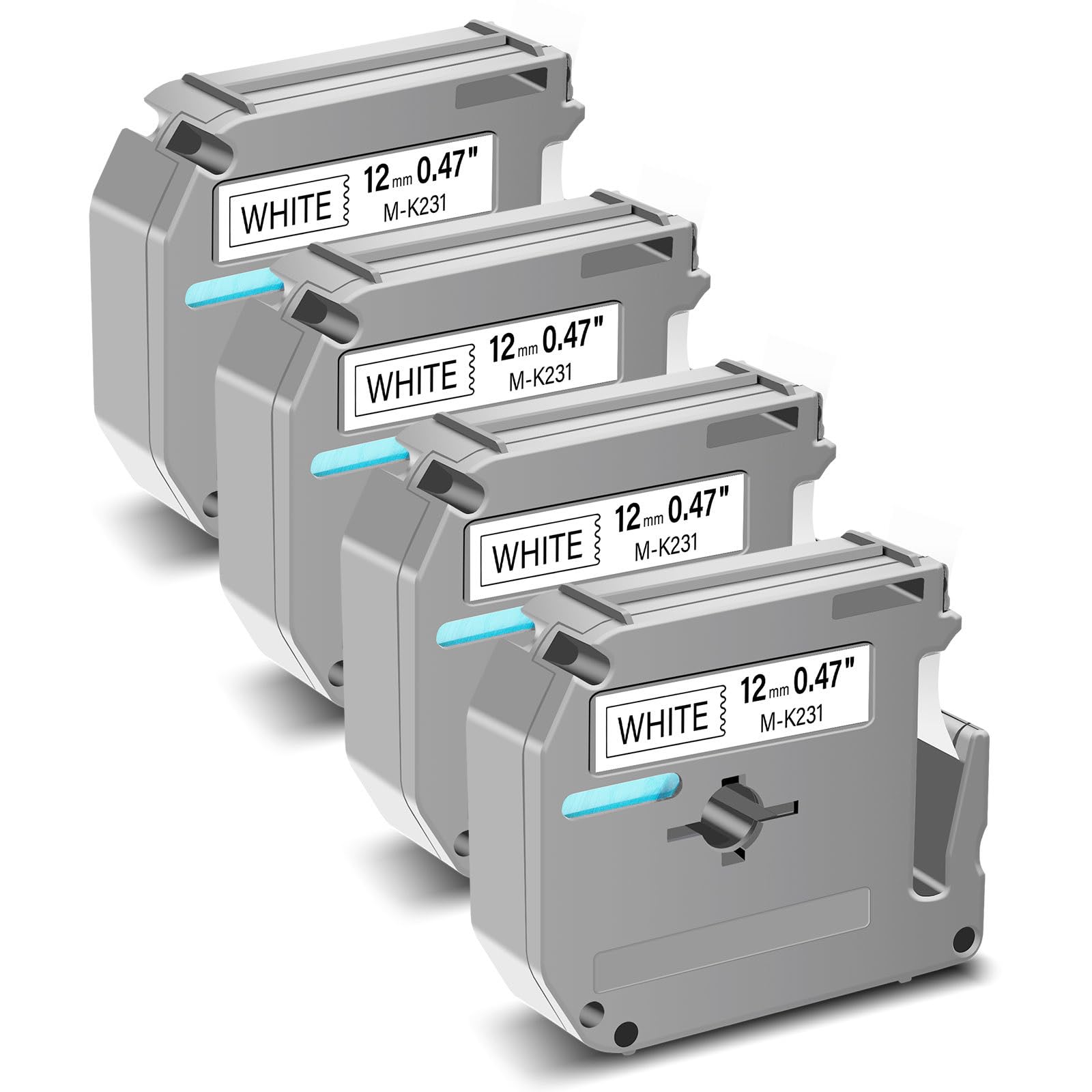 GREENCYCLE Compatible for Brother M231 M-K231 MK231 M-231 MK231s 0.47 Inch Non-Laminated Label Tape 1/2" x 26.2ft (12mm x 8m) for PT-45M PT-90 PT-70BM