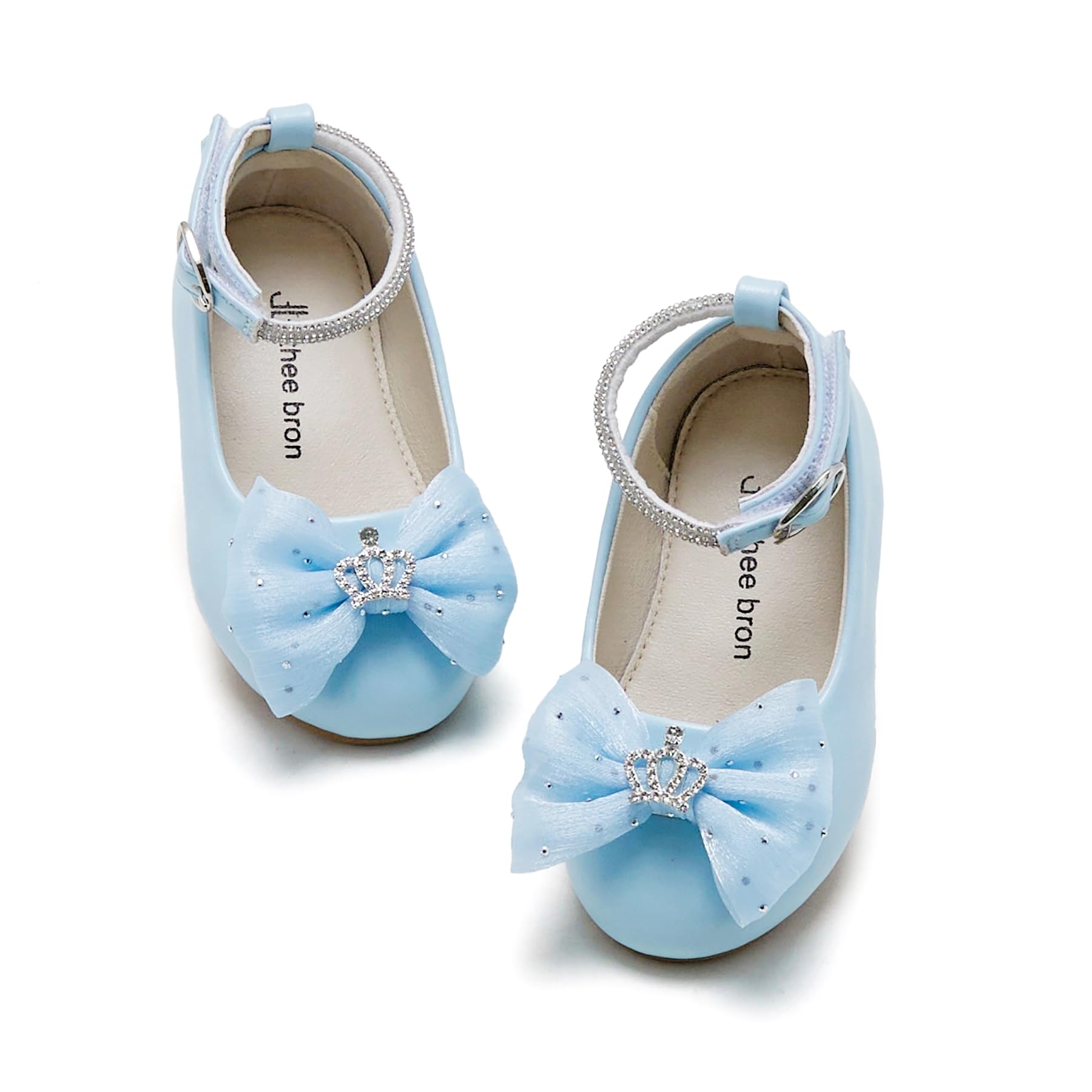 THEE BRON Girls Mary Jane Ballet Flats with Bow Toddler Dress Shoes for Party Outfits