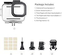 Vista 7 de SOONSUN - Estuche impermeable para GoPro Hero 13 12 11 10 9 Black, carcasa de buceo protectora subacuática de 196 pies/60 m con accesorios, montaje