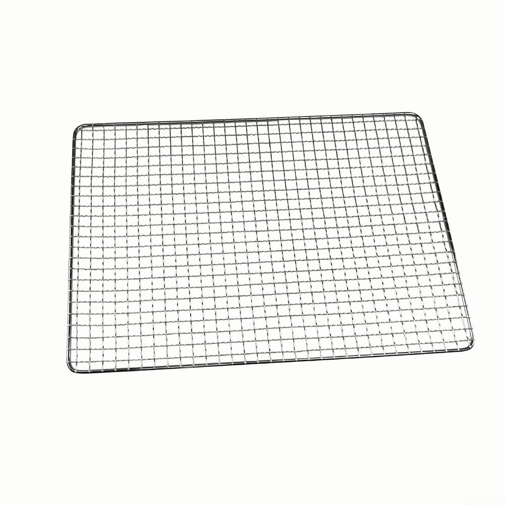 Square BBQ Grill 304 Stainless Steel Mesh BBQ Grills Grate Grid Wire Rack Carbon Cooking Baking Net Barbecue, 50x35cm(50 * 35CM)