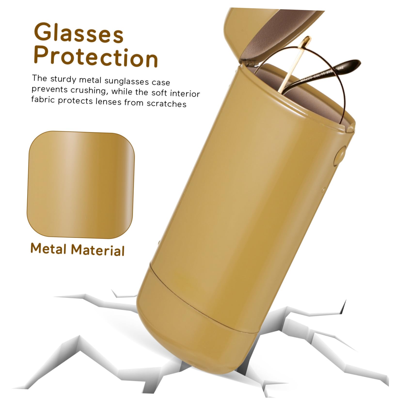 Estuche Rígido Metálico para Gafas de Viaje Diseño Delgado y Resistente con Botón Lateral Protección contra y Arañazos para Hombre y Mujer Almacenamiento Versátil para Gafas y