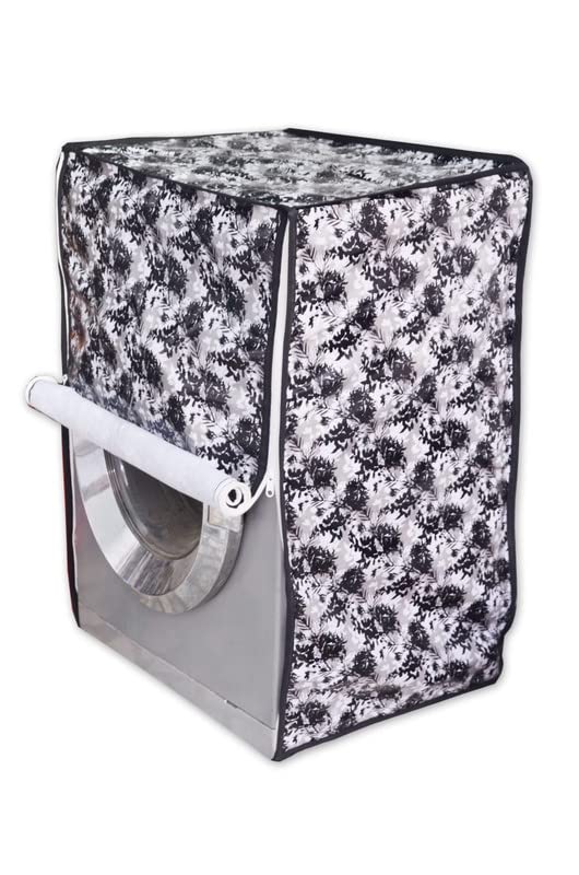 Image of Dustproof Waterproof Lg Front Load Washing Machine Cover Compatible for 6 kg 6.5 kg, 7 kg, 7.5 kg, 8 kg, 8.5 kg, 9 Kg, Dimension LXDXH 66x61x84 CM Black.