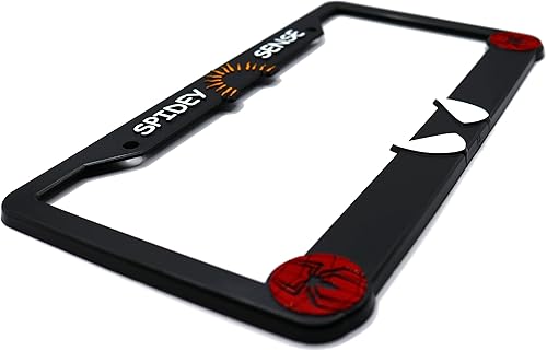 Miniatura 2 de Spidey Sense Marco de Matrícula 3D Elevado | Paquete de 1 Cubierta de Matrícula de Personaje | Soporte Universal de Matrícula Negra para Automóvil