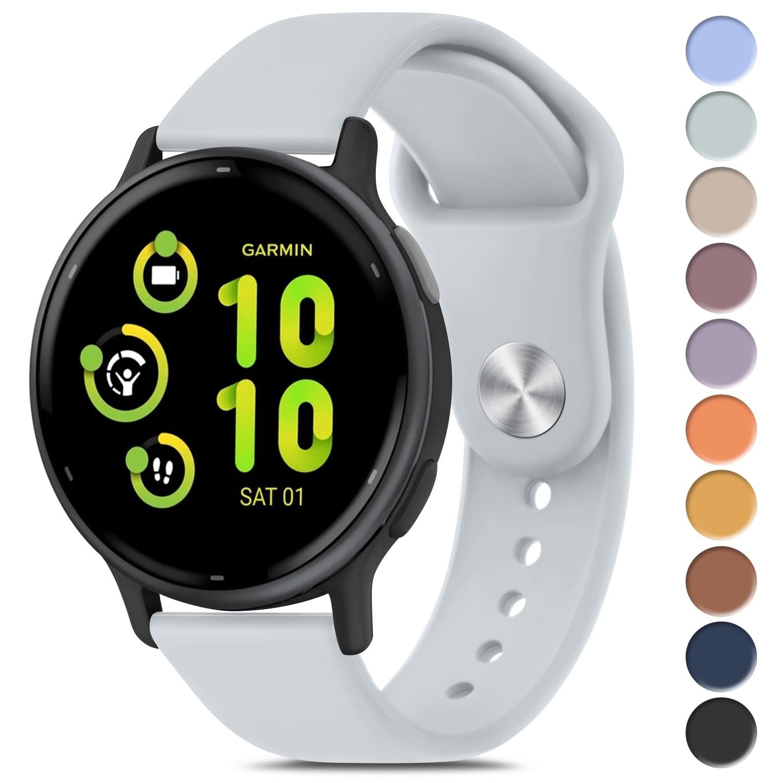 Meliya Bands Compatible with Garmin Vivoactive 5 / Vivoactive 3 Watch Band, Garmin Venu 2 Plus / Venu Sq / Venu Watch Bands Women Men, Soft Silicone Sport Replacement Strap for Garmin Vivoactive 5, Vivoactive 3 Music, Venu 2 Plus, Venu Sq, Venu, Vivomove Sport, Forerunner 645 / 245 Music Smart Watch