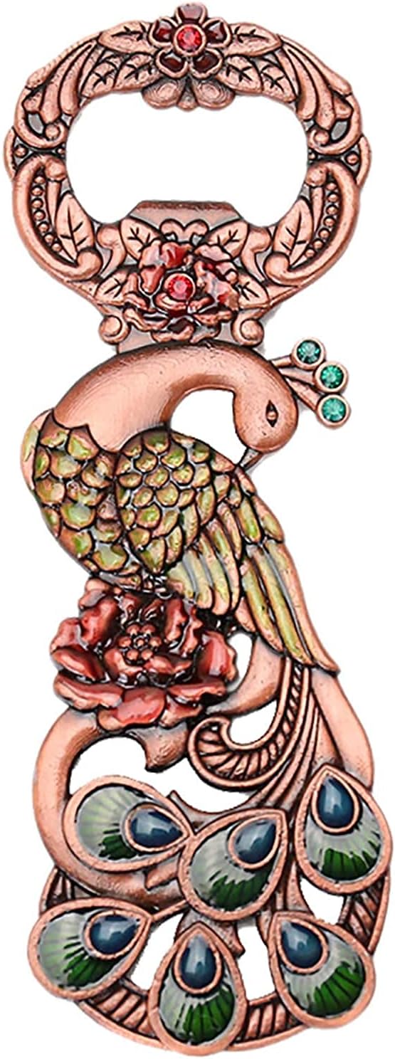 Corkscrew-metal corkscrew-European style composite golden rose peacock corkscrew fashion-creative cool corkscrew mother's unique and interesting gift for the festival