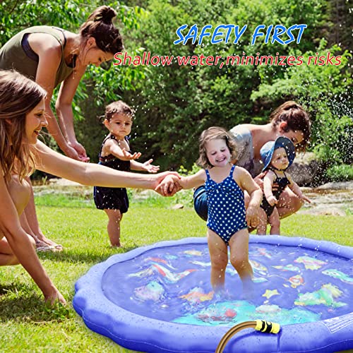 Josen Splash Pad,2 Pack Sprinkler Pool Wading Pool For Babies And Toddlers Summer Outdoor Water Toys, Gifts For 3 4 5 6 7 8 9 Year Old Boys Girls #TOP4