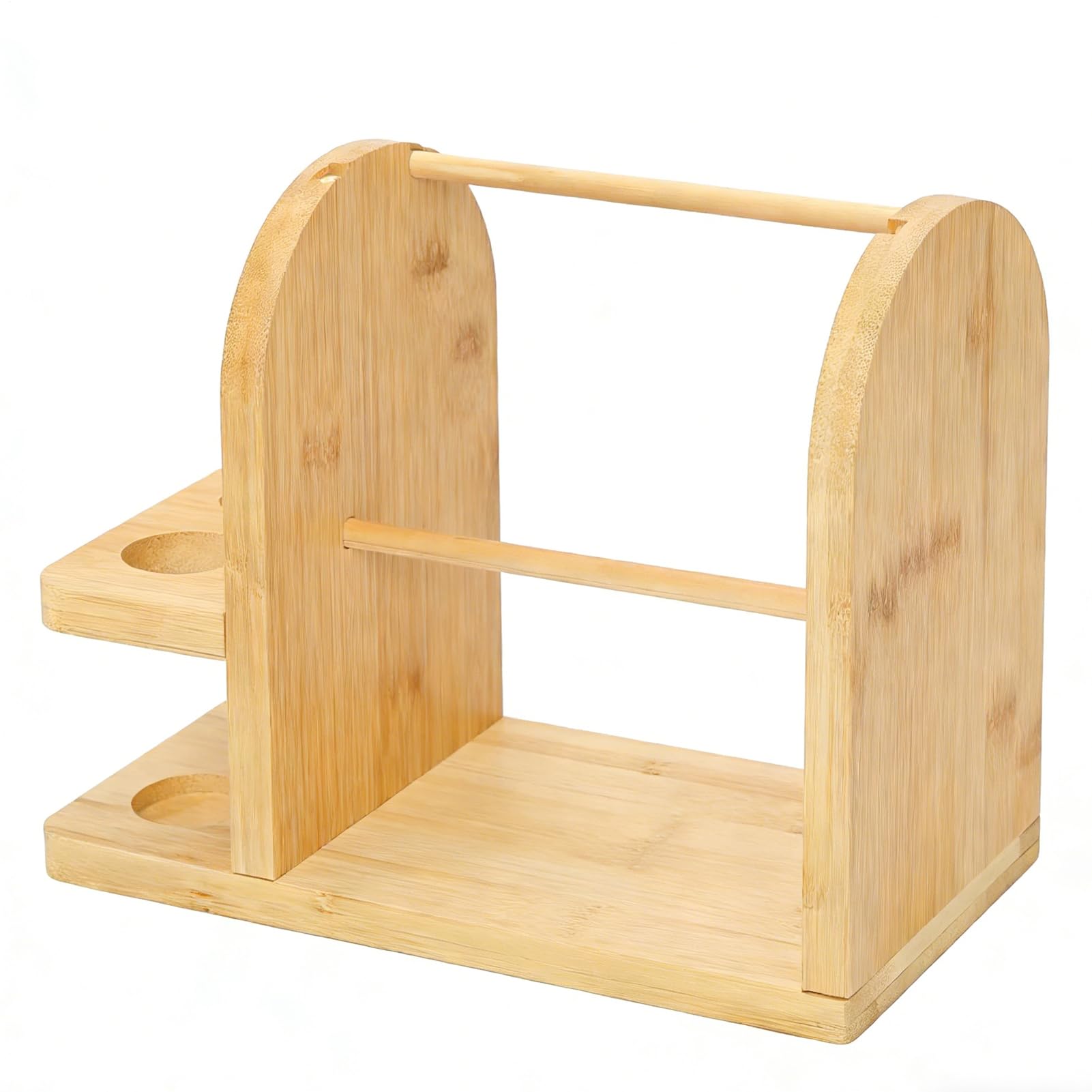 Porte-fil pour tricoter en bois de hêtre naturel avec support rotatif