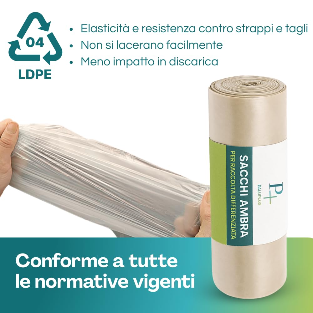 VIRSUS Lot de 30 sacs à ordures transparents résistants en ambre 90 x 120 120 litres