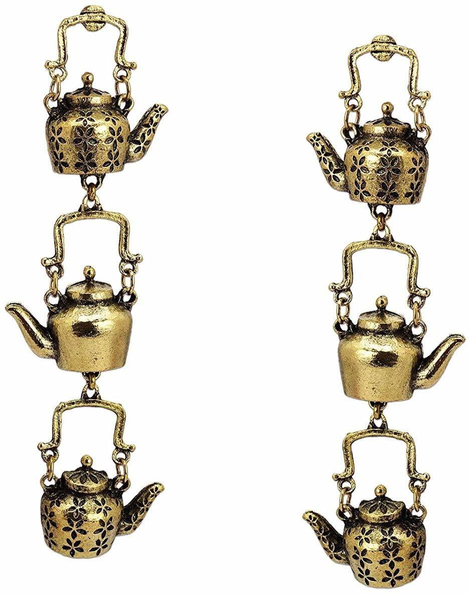 Trendy Stylish Oxidized Gold Kettle Shaped Earrings Bohemian Earrings Gypsy Earrings Gold Dangler Drop Fashion Earrings Jhumki Earringor Women & Girls (Set Of 1). (B0BS3RGY79) Amazon Price History, Amazon Price Tracker