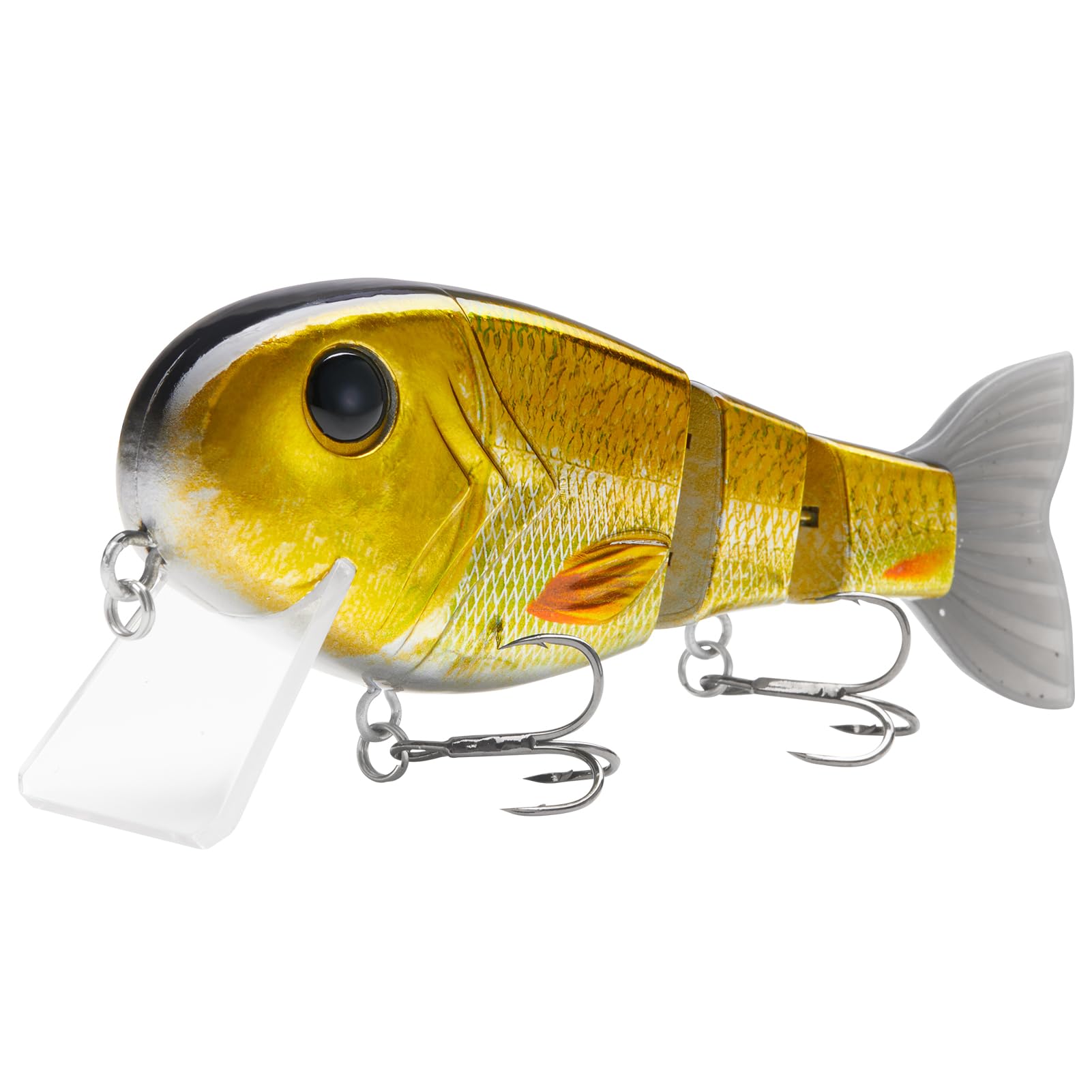 BASSROCK Topwater Fishing Lures for Bass Pike Salmon Floating Swimbait Jointed Crankbait Freshwater Saltwater 4.9in/1.76oz RK1001