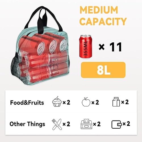 Miniatura 9 de AIOMXZZ Lonchera de tortuga marina para niñas y niños, pequeñas bolsas de almuerzo aisladas, lonchera reutilizable Kawaii para niños, lonchera azul