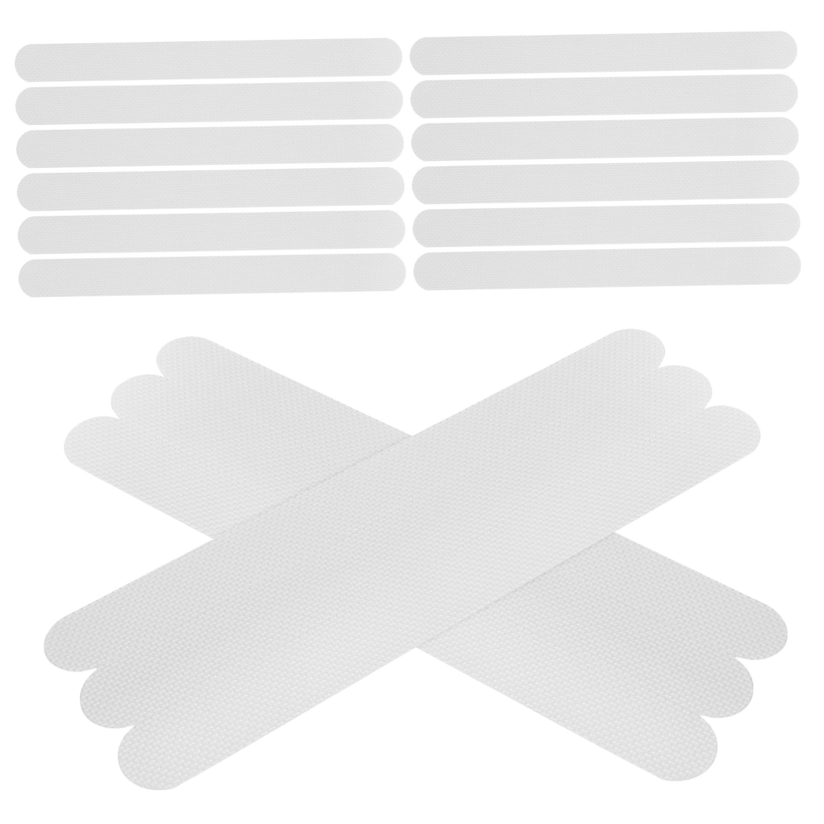 TOVINANNA 24pcs Non-slip Adhesive Strips for Bathtub and Shower Safety Transparent Anti-slip Stickers for Boys and Girls Stairs and Floors Easy Application and Durable Design