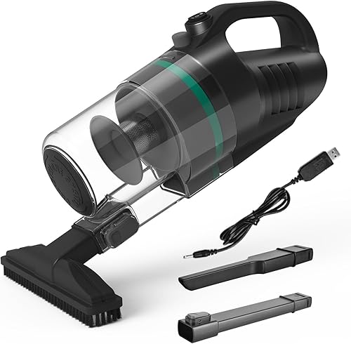 Aspiradora de coche de alta potencia, aspiradora portátil inalámbrica con sistema de filtración ciclónica, aspiradora de mano compacta para el hogar