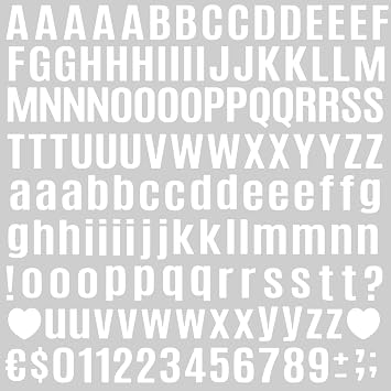 42 Sheets Letter Stickers Small Alphabet Stickers White, 0.5 Inch