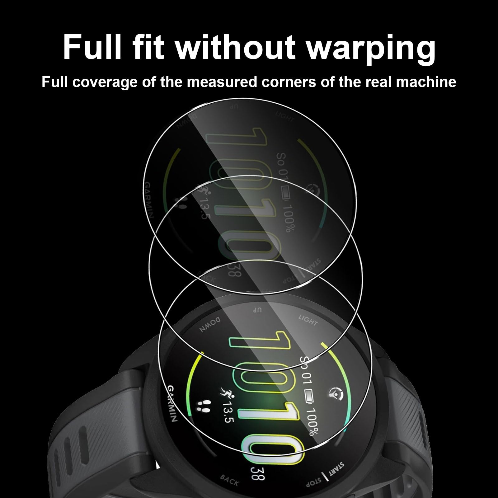 Protection Écran Verre Trempé QULLOO Pour Garmin Forerunner 165 - Lot De 3 - 9H Anti-Rayures
