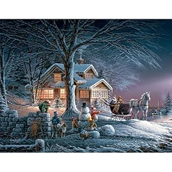 LANG - "Winter Wonderland", Boxed Christmas Cards, Artwork by Terry Redlin" - 18 Cards, 19 envelopes - 5.375" x 6.875"