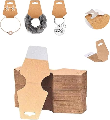 100 tarjetas de exhibición de collares, pulseras con adhesivo, soporte para llavero, tarjetas de exhibición de joyas, gargantilla, etiquetas