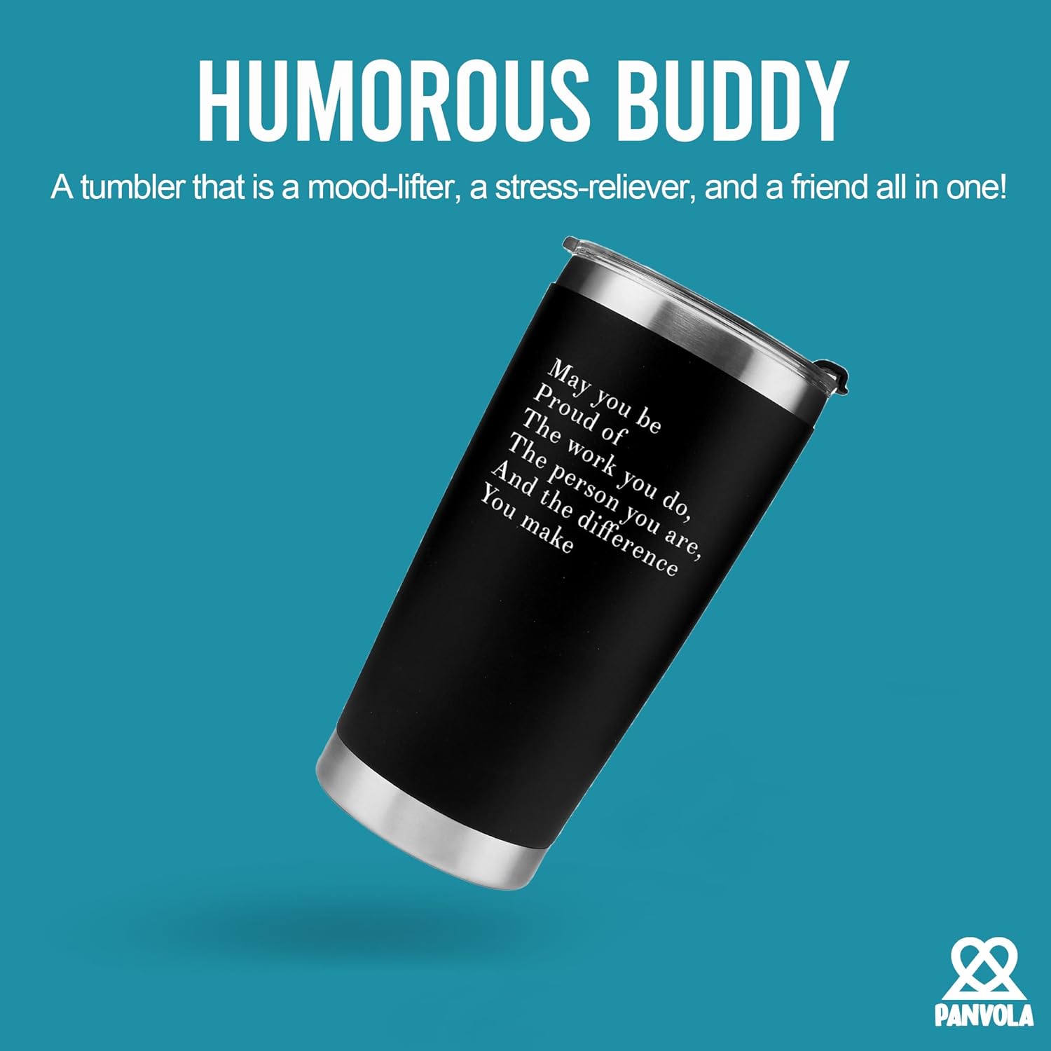 May You Be Proud Of The Work You Do The Person You Are The Difference You Make Inspirational Gift For Women Men Coworkers Motivational Vacuum Insulated Tumbler with Lid and Straw 20 oz Black - Image 2